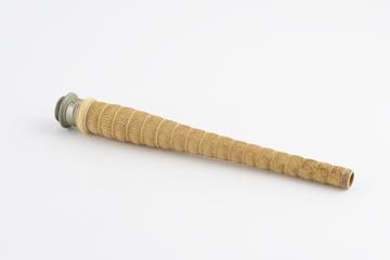 Carved ivory earpiece for a conversation tube hearing aid