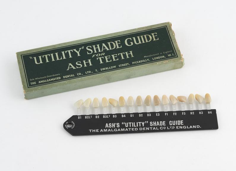 Boxed Utility' shade guide, with advertising leaflet