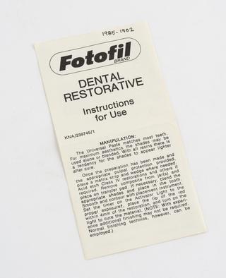 Fotofil brand Dental Restorative Instructions for use