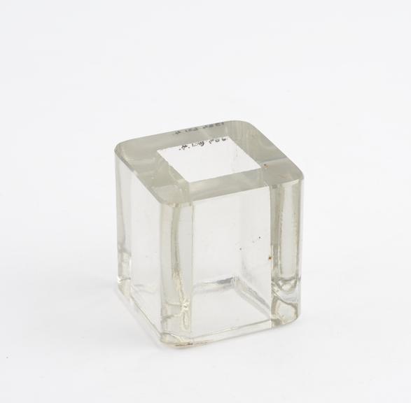 Glass mixing slab, rectangular, hollow, English, 1925-1965