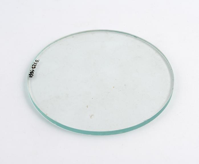 Glass mixing slab, circular, English, 1925-1940