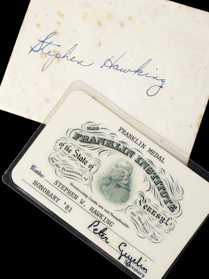 Membership card for the Franklin Institute