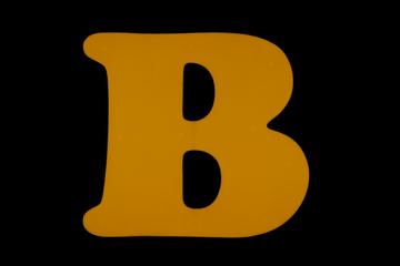 "B" from Band on the Wall music venue sign