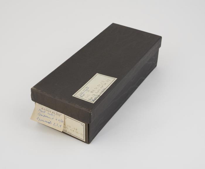 Collection of histological slide sections in black box