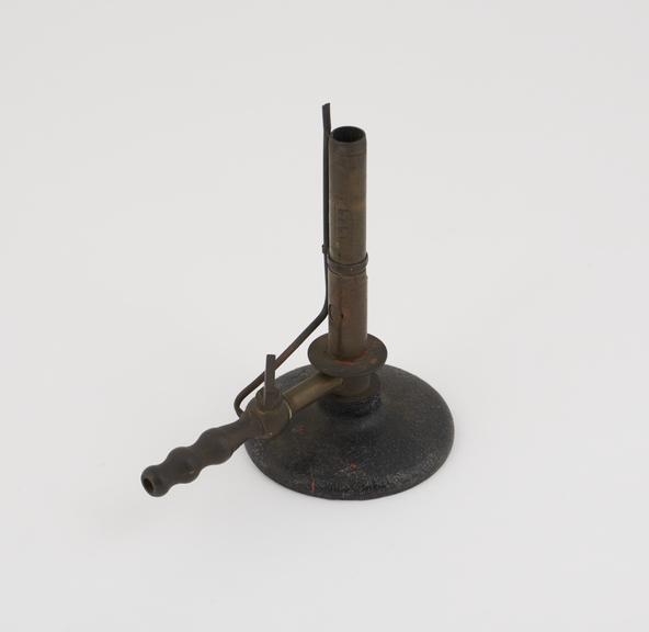 Bunsen burner with pilot light and stopcock, by Jouan, French