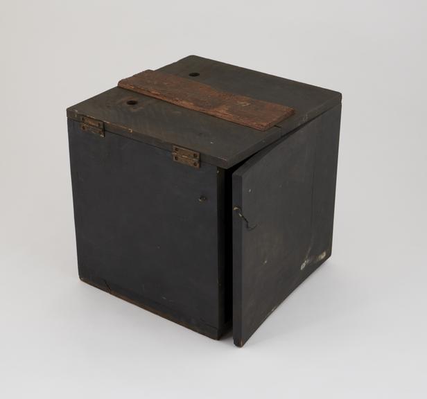 Wooden case, possibly for microbiological apparatus, from St