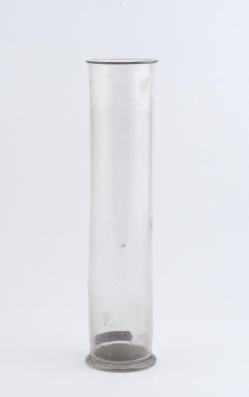 Cylindrical glass flask, English, 1850-1910