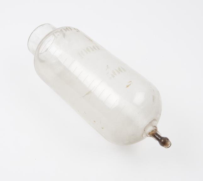 Glass cylinder, possibly an irrigator, Europe, 1850-1920