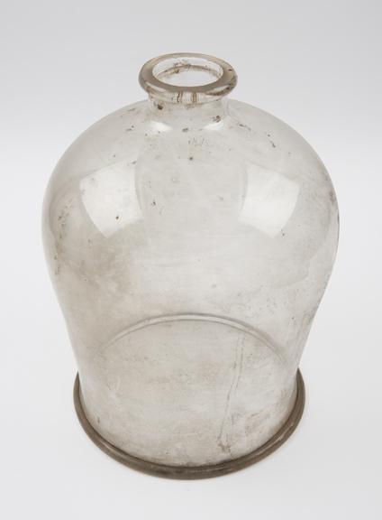 Glass bell jar, with apical tubulure, English, 1860-1930