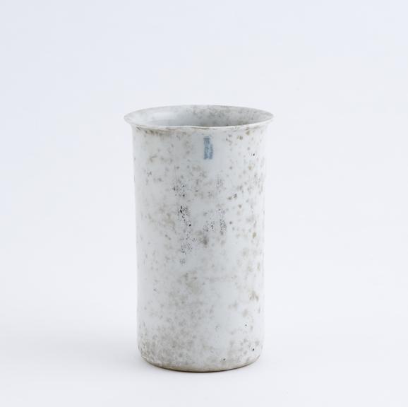 Porcelain chemical beaker, by Leune, French, 1926-1927