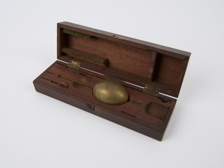 Hydrometer, Richardson, brass, in wooden case, by Troughton