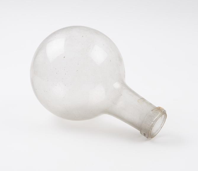 Small clear glass flask, spherical bulb