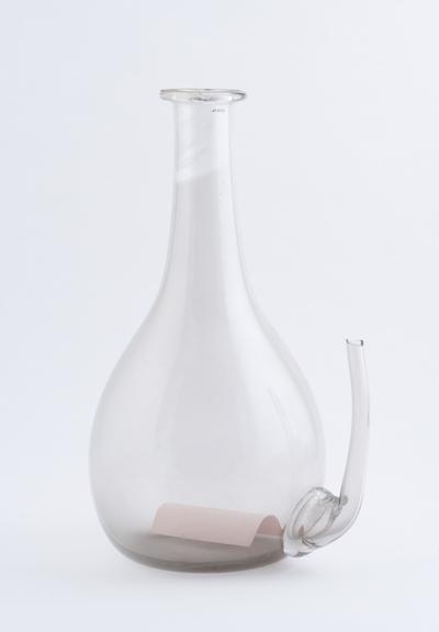 Flask, clear glass, European, possibly from Florence, Italy