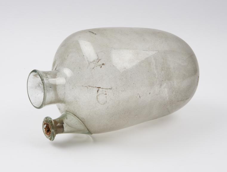 Flask, clear glass, probably Italian, second half 19th century