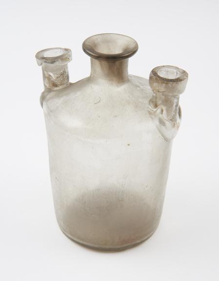 Woulfe's bottle, clear glass, probably English