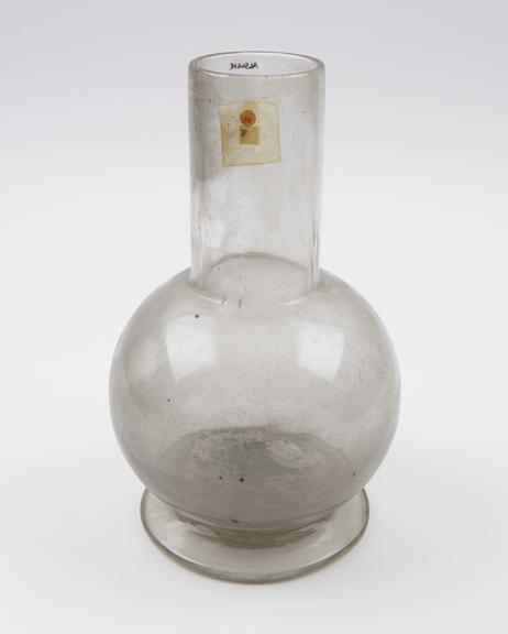 Flask, clear glass, European, second half 19th century