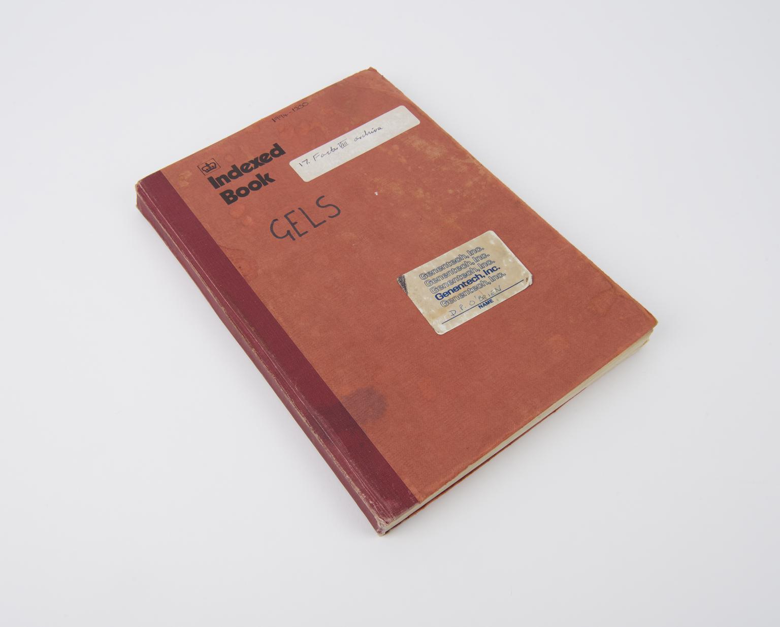 Red lab notebook `Gels' | Science Museum Group Collection