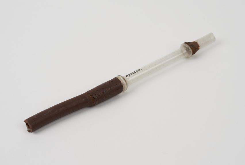 Tube, glass and rubber, 19th century