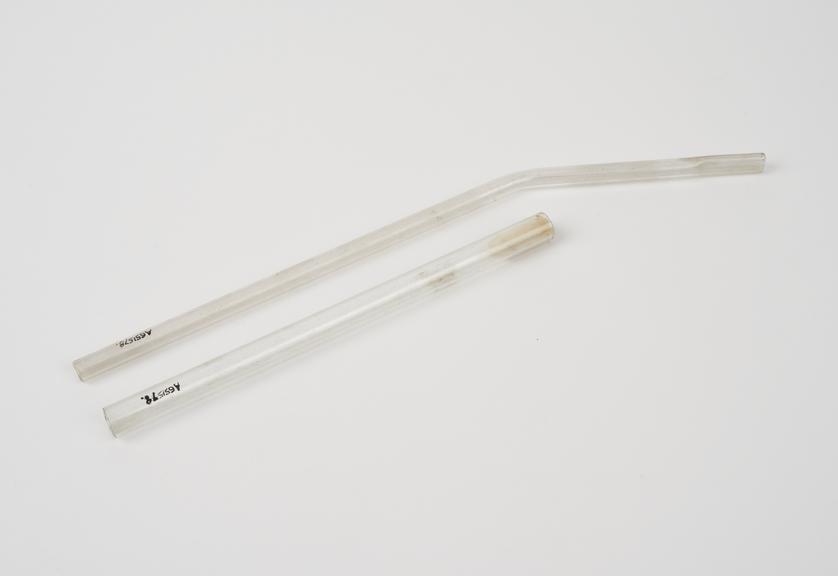2 pieces glass tubing, personal relic of Sir Lauder Brunton