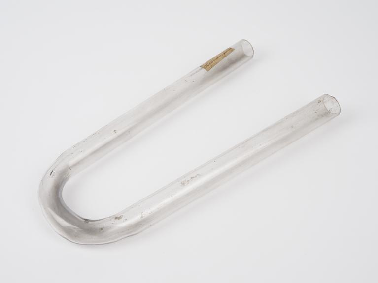 Tube, glass, U-shaped with slightly flared arms, European