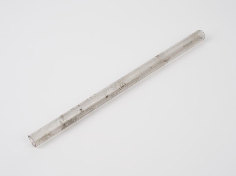 Length of glass tubing, wide bore, English, 1850-1920