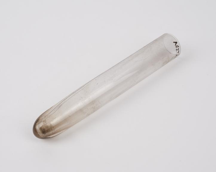 Glass test tube, English, 1850-1920