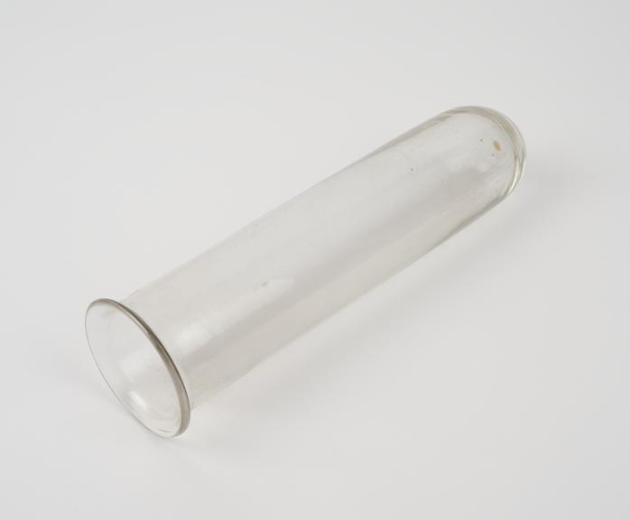 Large clear glass test tube, made by Leune Company of Paris