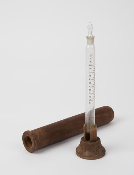 Glass meter with stand and stopper for estimating total acitity