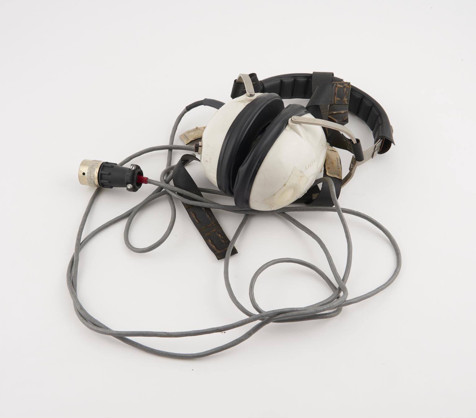 Pair of headphones, part of Dr. Richard Sloan's Zero Gradient Aural Thermometer system