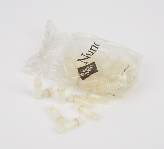 Bag of plastic vials for laboratory use