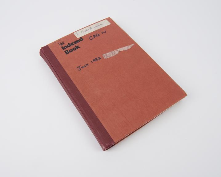 Red lab notebook labelled `CAG IV July 1982'