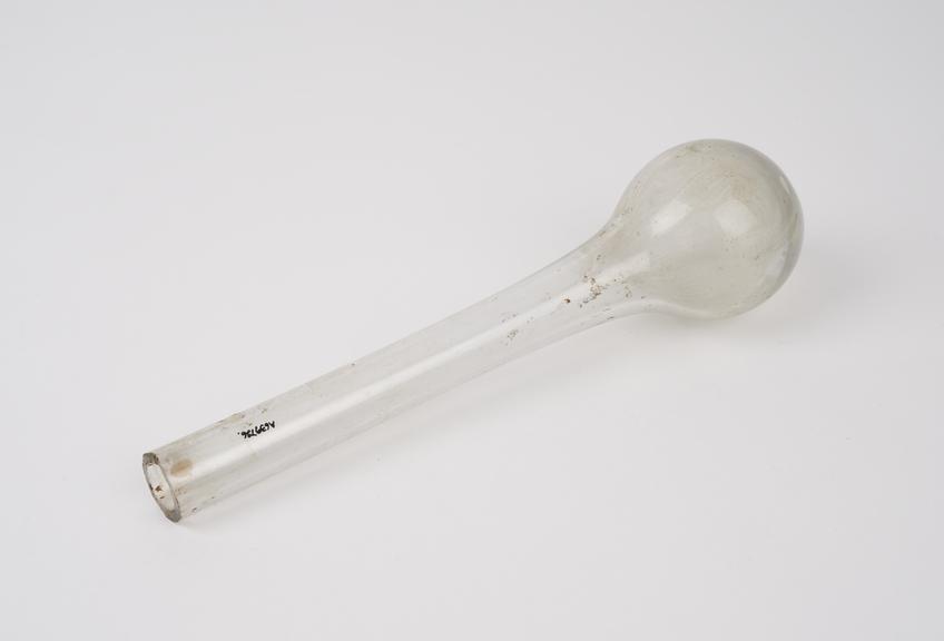 Flask, clear glass, European, 19th century