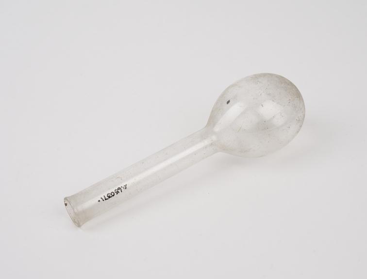 Flask, clear glass, European, 1850-1950