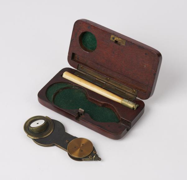 Brass ophthalmoscope, owned by Dr