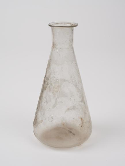 Flask, clear glass, European, 2nd half 19th century