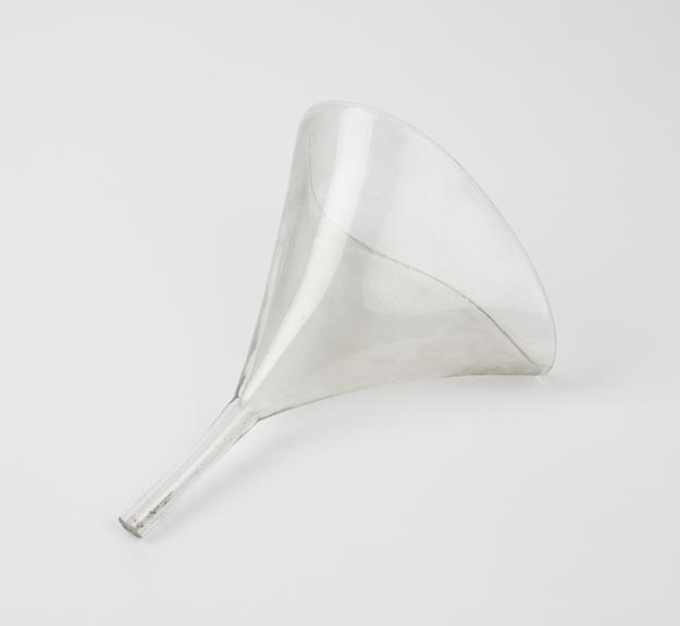 Funnel, clear glass, European, 1850 to 1950