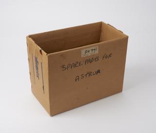 Box containing spare parts for Astrub apparatus