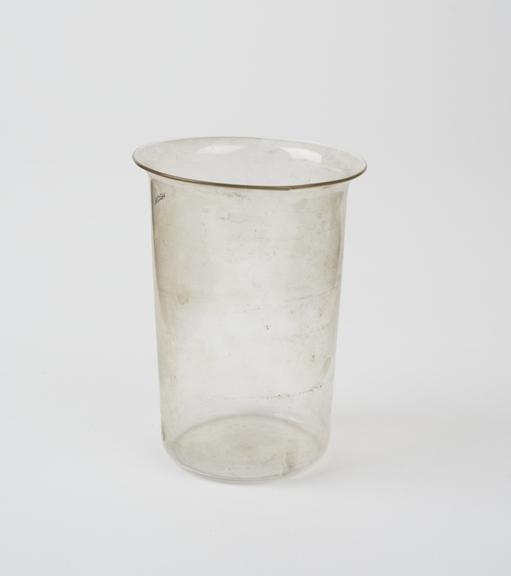 Beaker, clear glass, European, 1850 to 1950