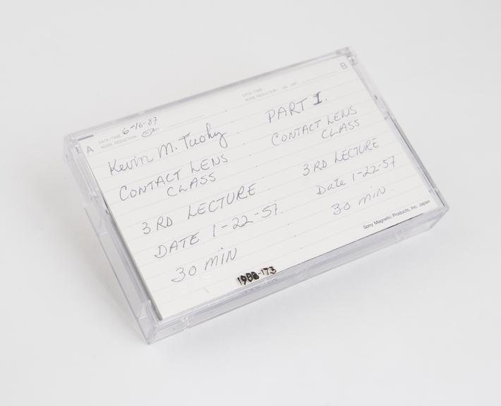 Cassette tape of lecture by Kevin Tuohy