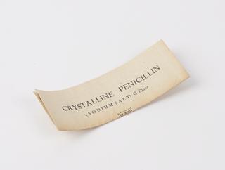 Carton, one of two, formerly containing Crystalline penicillin (sodium salt)