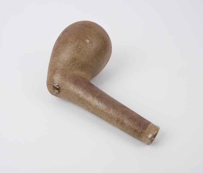Chemical retort, salt-glazed stoneware, by Leune