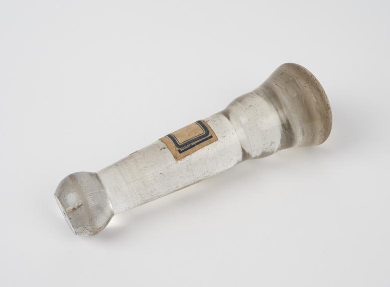 Small glass pestle, 19th century