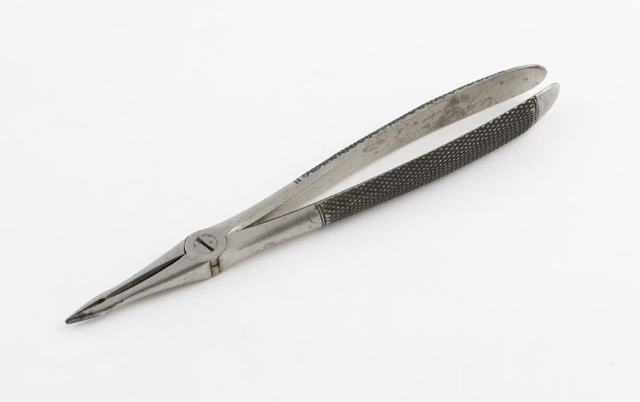 Dental forceps, for upper roots, steel, by Charriere, Paris