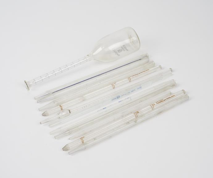 Pipettes, 12, plain and opal-backed 0.5ml and under