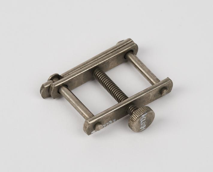 Clamp, steel, 1880-1920, relic of Dr. Wrigley