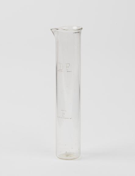 Glass measuring cylinder, European, 19th century