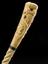 Walking stick made from narwhal tusk with carved ivory pommel