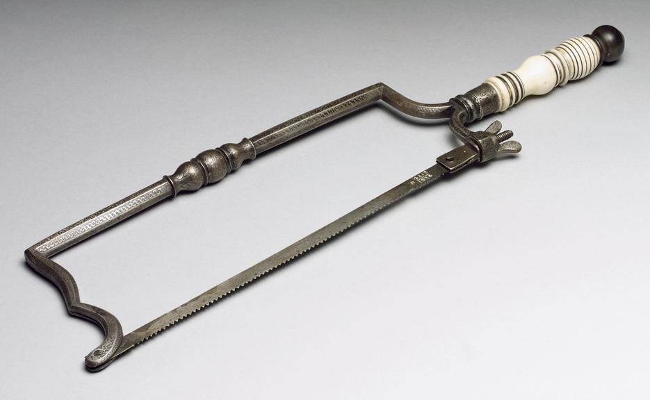 Amputation saw with ivory handle
