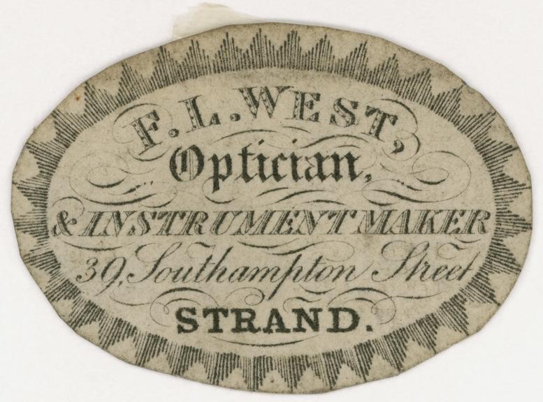 Trade card: F. L. West