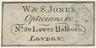 Trade card: W & S Jones, No. 30, Lower Holborn, London